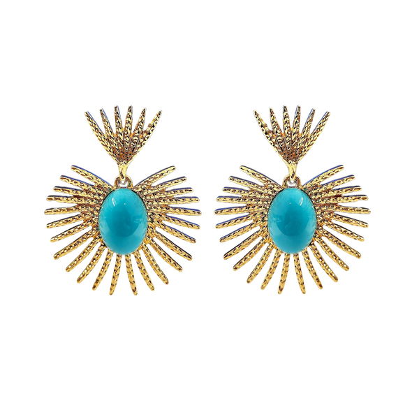 kenneth jay lane Gold Fan Post Earrings