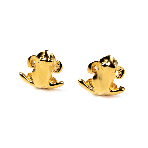 Kenneth Jay Lane Gold Frog Clip Earrings