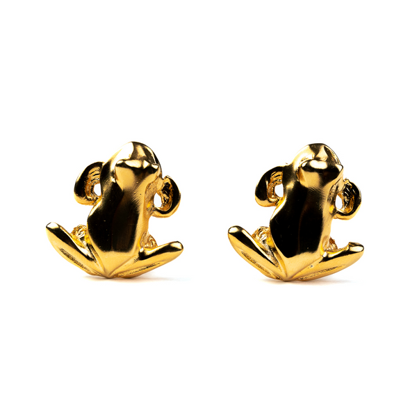 kenneth jay lane Gold Frog Clip Earrings