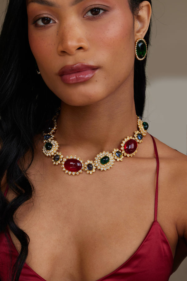 Kenneth Jay Lane Gold & Gemstone Necklace