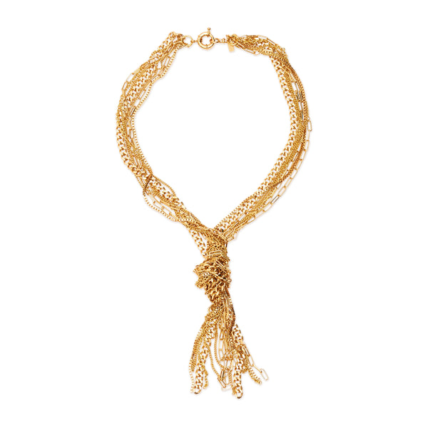 kenneth jay lane Gold Knotted Chain Necklace