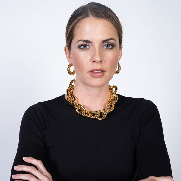 Kenneth Jay Lane Gold Link Necklace