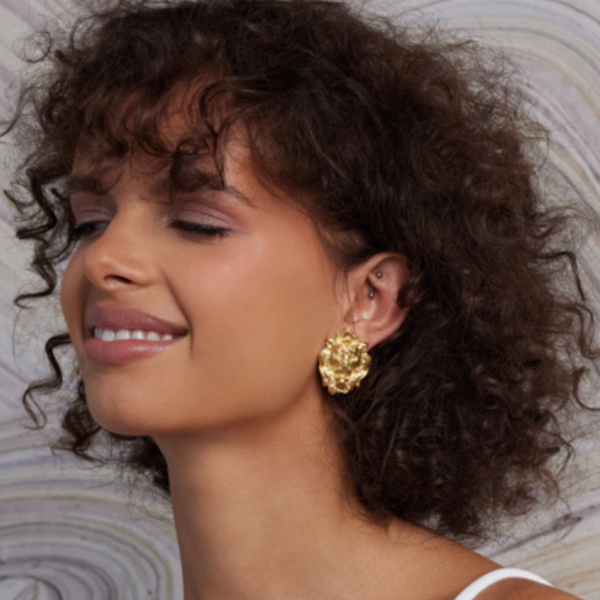 Kenneth Jay Lane Gold Lion Head Clip Earrings