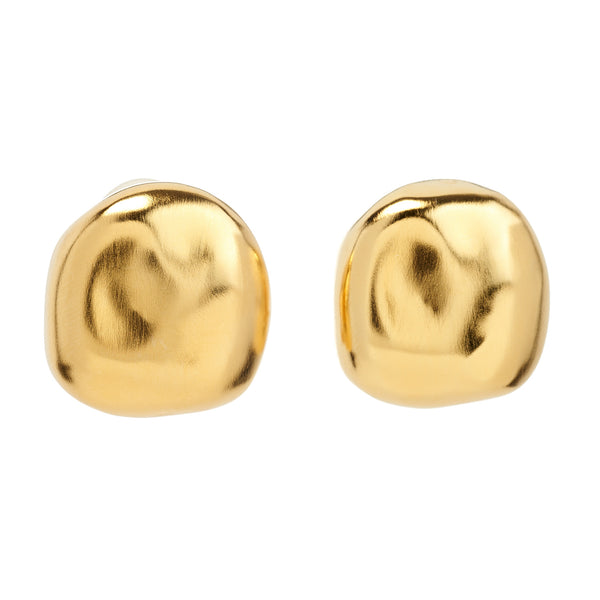 kenneth jay lane Gold Nugget Clip Earrings