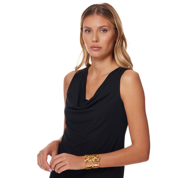 Kenneth Jay Lane Gold Open Circles Cuff Bracelet