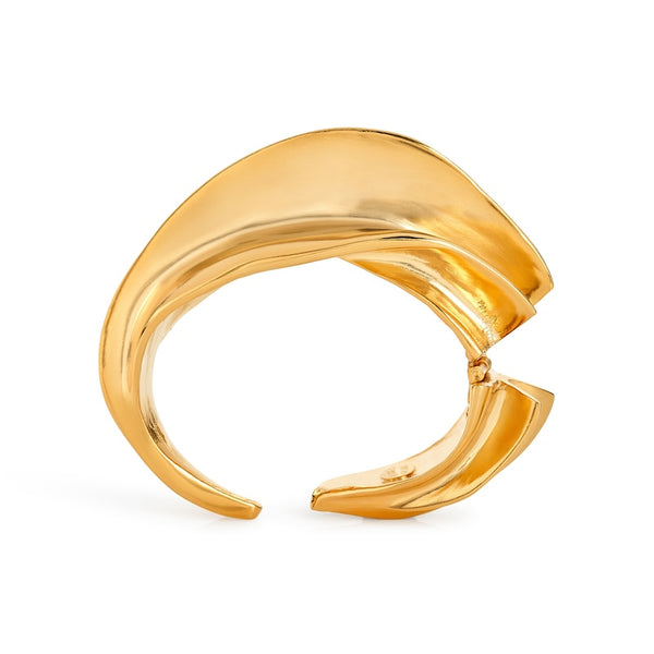Kenneth Jay Lane Gold Sculpted Cuff Bracelet