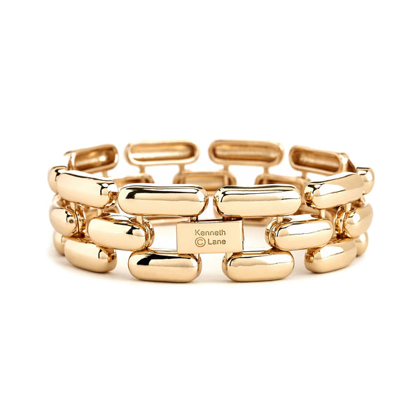 kenneth jay lane Gold Square Link Bracelet