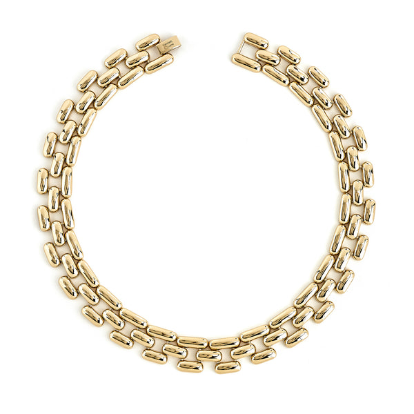 kenneth jay lane Gold Square Link Necklace