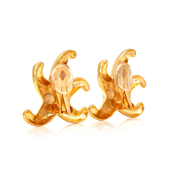 Kenneth Jay Lane Gold Starfish Clip-On Earrings