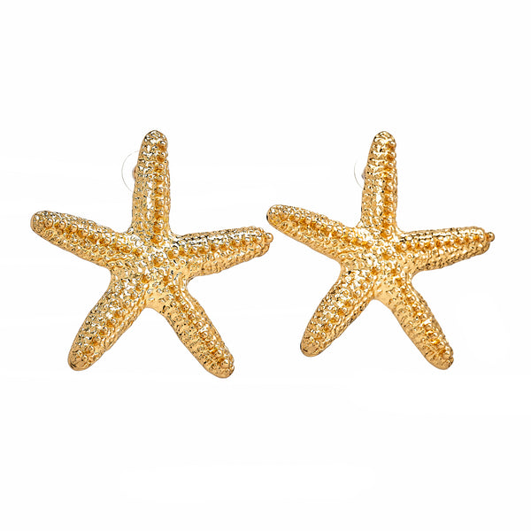 kenneth jay lane Gold Starfish Pierced Earrings