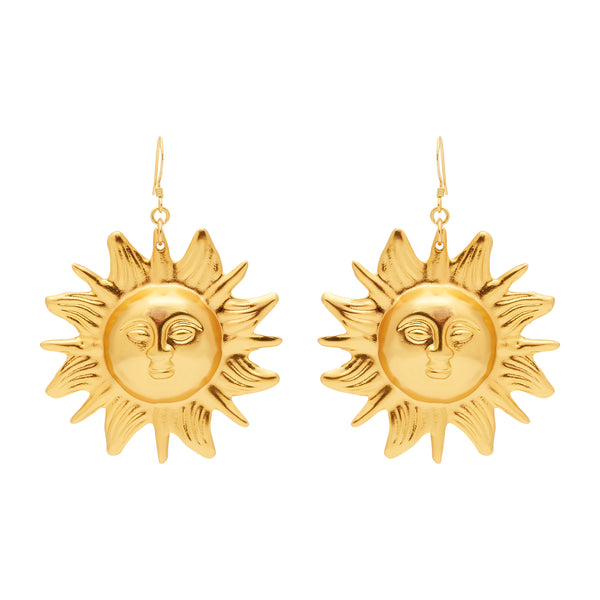 kenneth jay lane Gold Sunshine Fishhook Earrings