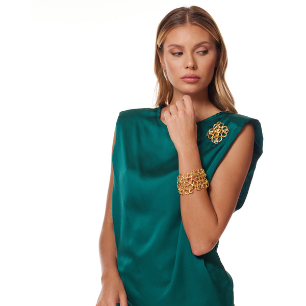 Kenneth Jay Lane Gold Swirl Pin