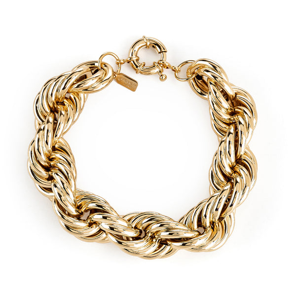 Kenneth Jay Lane Gold Twist Chain Bracelet