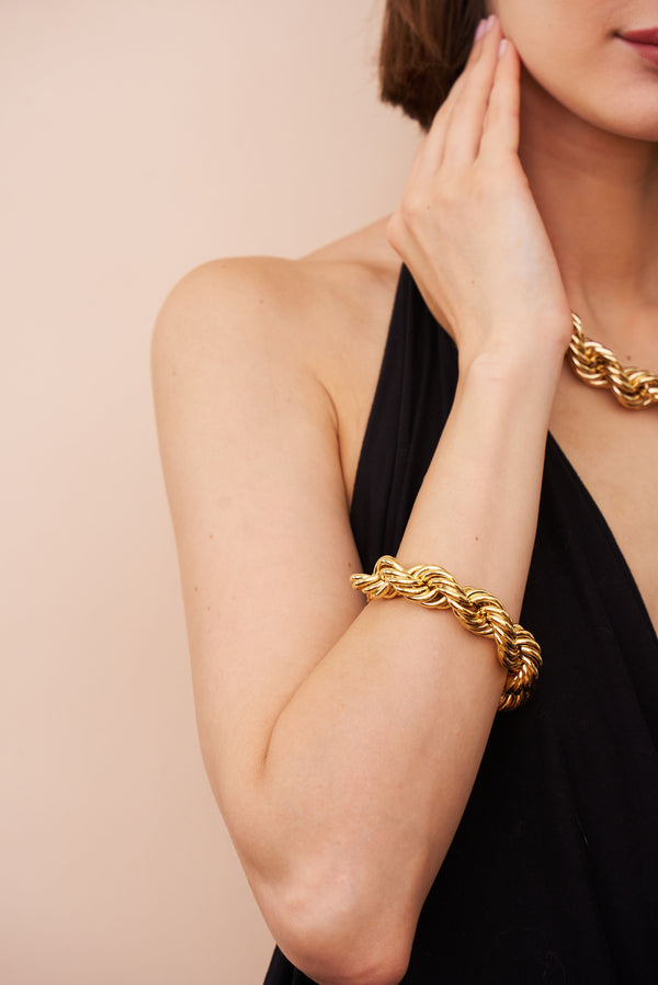 Kenneth Jay Lane Gold Twist Chain Bracelet