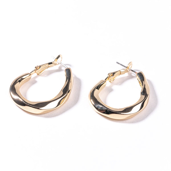 Kenneth Jay Lane Gold Twist Post Hoop Earring
