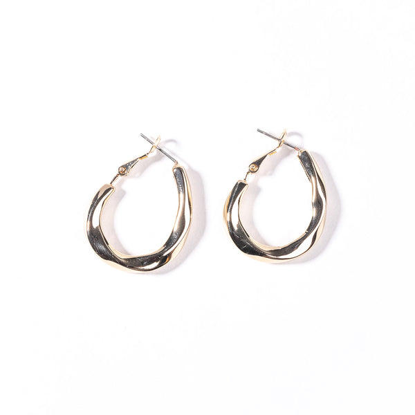 kenneth jay lane Gold Twist Post Hoop Earring