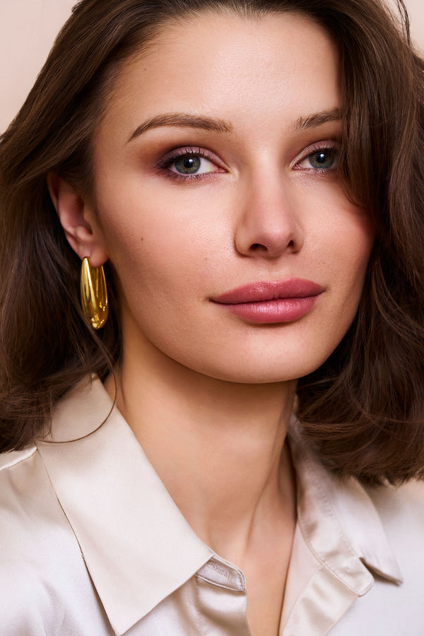 Kenneth Jay Lane Gold "U" Pierced Earrings