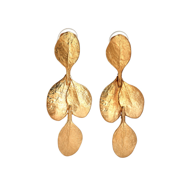 kenneth jay lane Golden Leaf Drop Earrings
