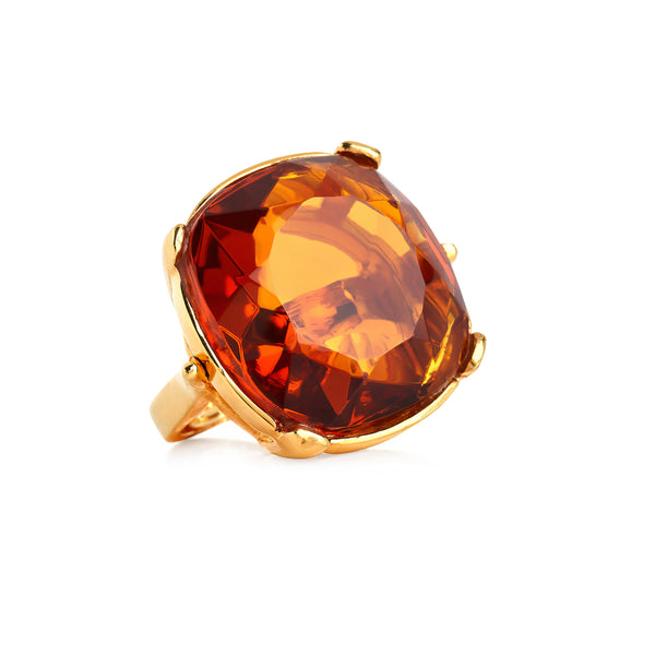 kenneth jay lane Golden Topaz Cocktail Ring