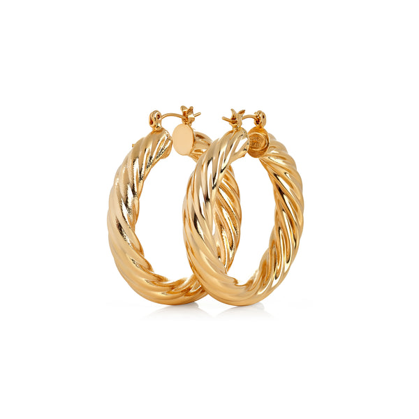 kenneth jay lane Golden Twist Rope Hoops