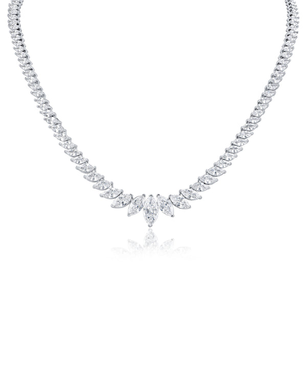 kenneth jay lane Graduated Marquis CZ Necklace