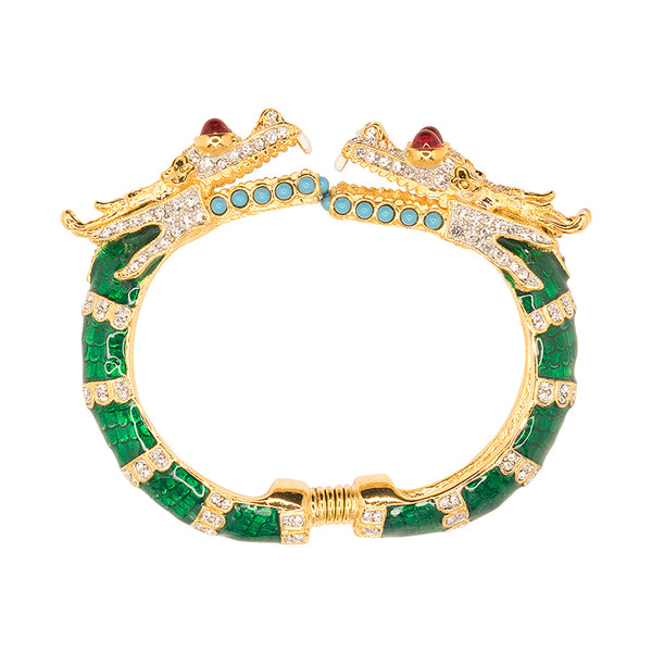 kenneth jay lane Green Dragon Bracelet