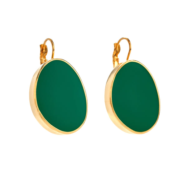 kenneth jay lane Green Kidney Pierced Earrings