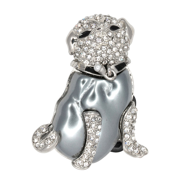 kenneth jay lane Grey Pearl Pug Pin