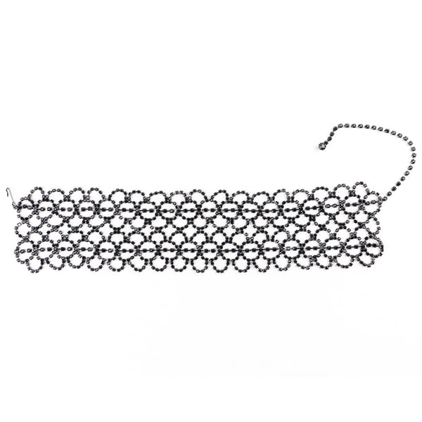 Kenneth Jay Lane Gunmetal And Jet Choker Necklace