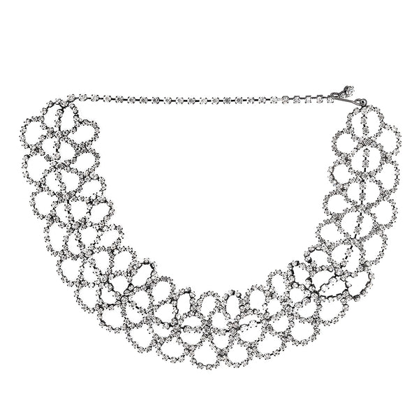kenneth jay lane Gunmetal Crystal Lace Choker