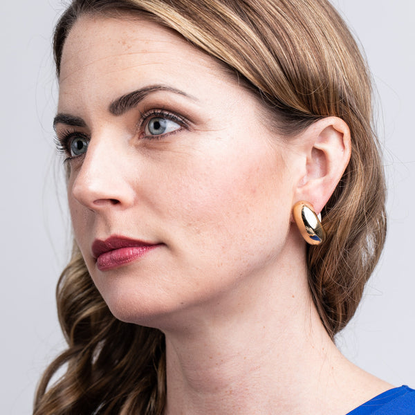 Kenneth Jay Lane Half Hoop Clip Earrings