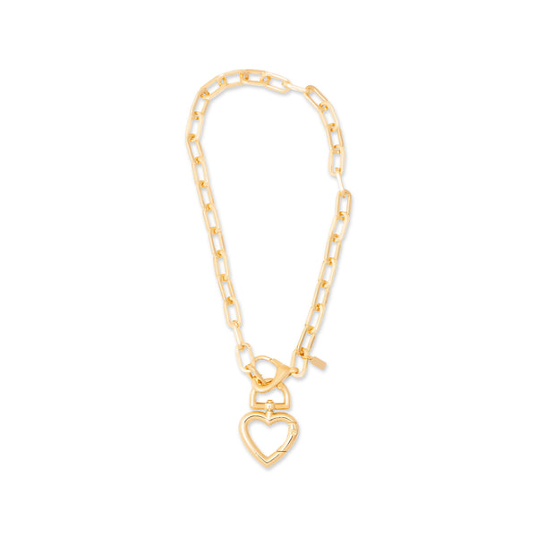 kenneth jay lane Heart Pendant Gold Chain Necklace