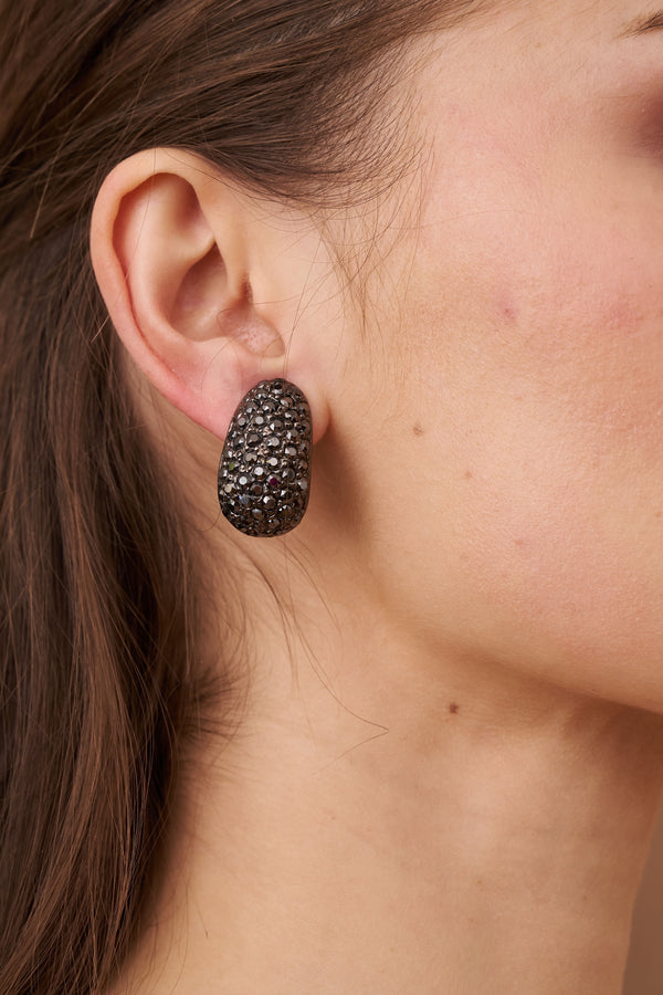 Kenneth Jay Lane Hematite Pave' Thumbnail Earrings