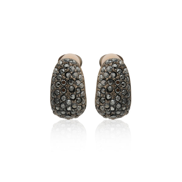 kenneth jay lane Hematite Pave' Thumbnail Earrings