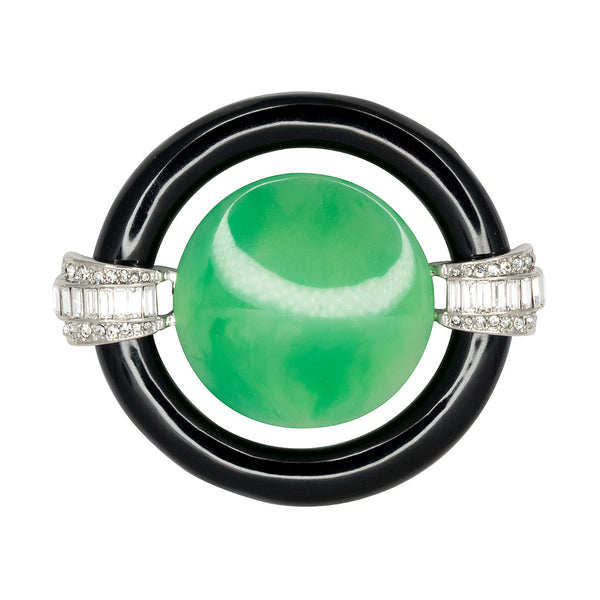kenneth jay lane Jade Center Deco Pin