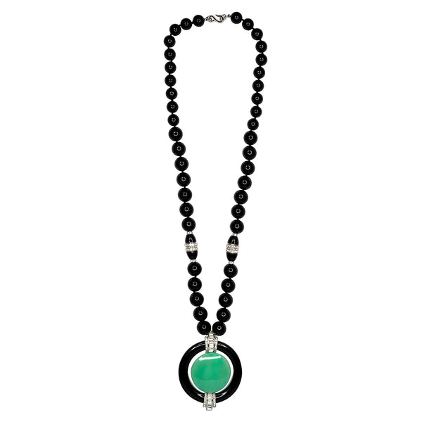 kenneth jay lane Jade Deco Pendant Necklace