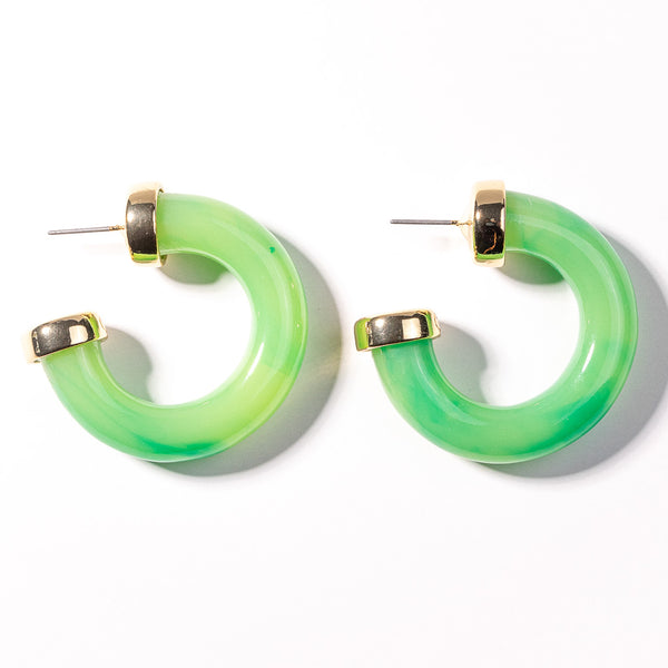 kenneth jay lane Jade Resin Hoop Pierced Earring