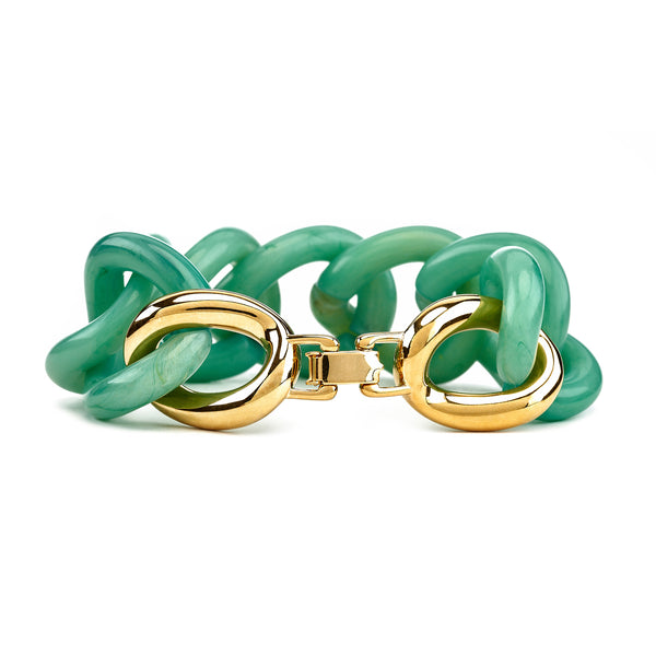 Kenneth Jay Lane Jade Resin Link Bracelet