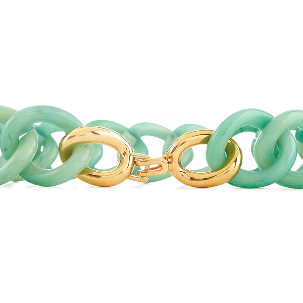 Kenneth Jay Lane Jade Resin Link Necklace