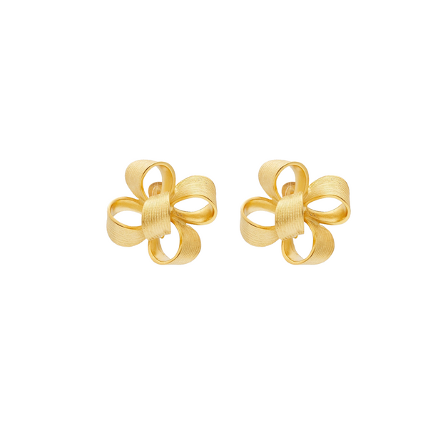kenneth jay lane Large Gold Bow Clip Earring