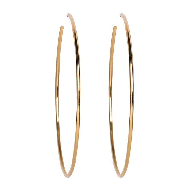 kenneth jay lane Large Gold Hoop Pierced Earrings