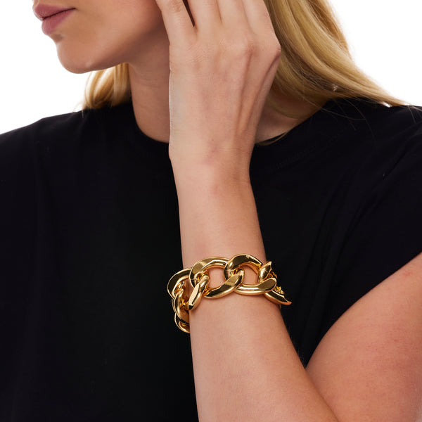 Kenneth Jay Lane Large Link Gold Chain Bracelet
