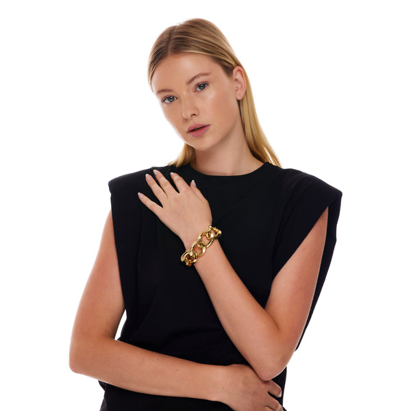 Kenneth Jay Lane Large Link Gold Chain Bracelet