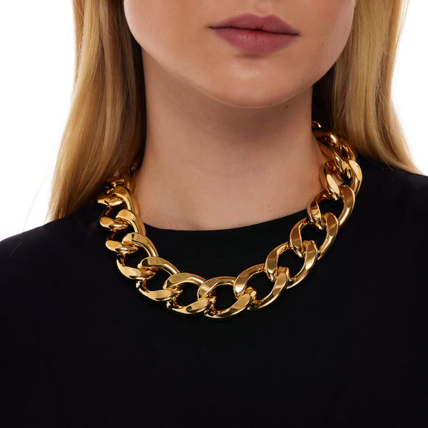 Kenneth Jay Lane Large Link Gold Chain Necklace