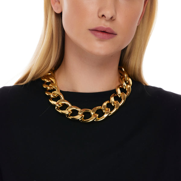 Kenneth Jay Lane Large Link Gold Chain Necklace
