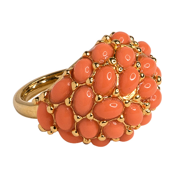 kenneth jay lane Light Coral Cabochon Ring