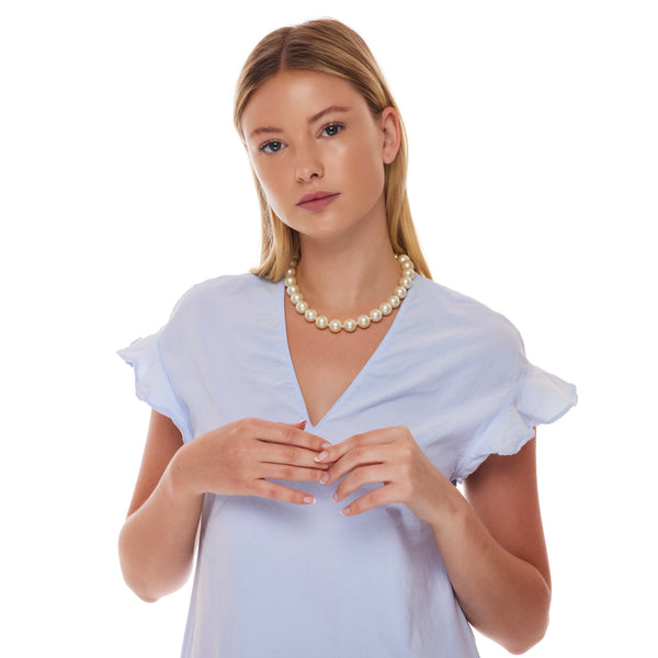 Kenneth Jay Lane Light Cultura Pearl Necklace