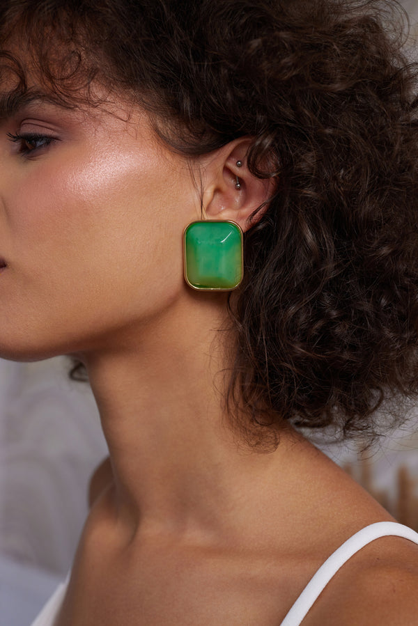 Kenneth Jay Lane Light Ming Jade Clip On Earrings