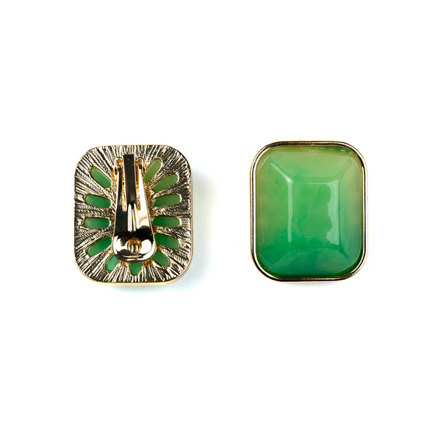 Kenneth Jay Lane Light Ming Jade Clip On Earrings