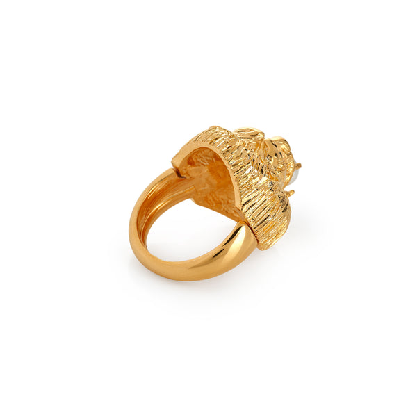 Kenneth Jay Lane Lion Head Adjustable Ring